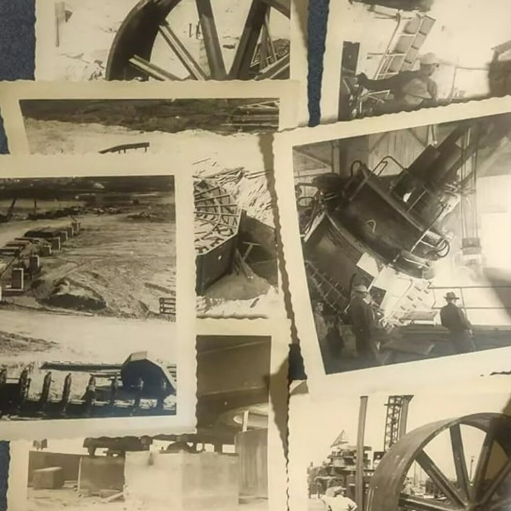 Vintage Mill Construction Site Black and White Photo Lot
